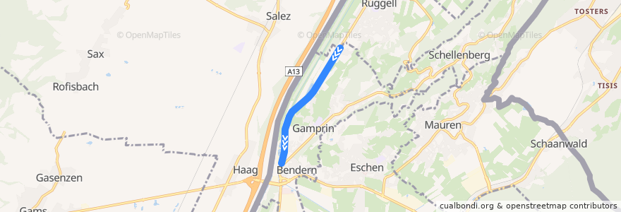 Mapa del recorrido Bus 31: Ruggell Industriering => Eschen Post de la línea  en .