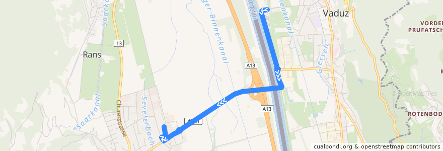 Mapa del recorrido Bus 24: Vaduz Lettstrasse => Sevelen Bahnhof de la línea  en .