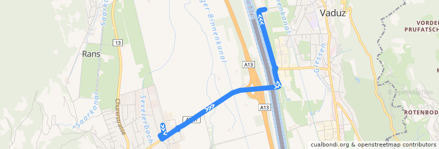 Mapa del recorrido Bus 24: Sevelen Bahnhof => Vaduz Lettstrasse de la línea  en .