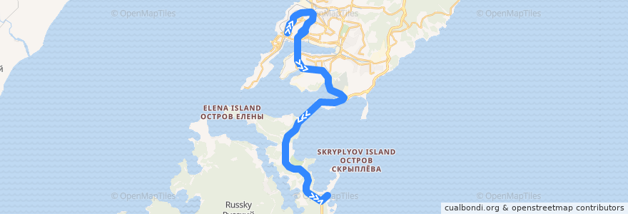 Mapa del recorrido Автобус 15: ТЦ "Изумруд" – Приморский океанариум de la línea  en 海参崴市.