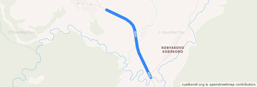 Mapa del recorrido Автобус № 55: Автостанция Можайск => Бартеньево de la línea  en Можайский городской округ.