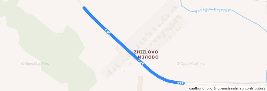 Mapa del recorrido Автобус № 55: Бартеньево => Автостанция Можайск de la línea  en Можайский городской округ.