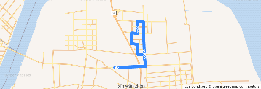 Mapa del recorrido 671路 环线 大江东办事中心 de la línea  en 钱塘区.