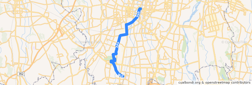 Mapa del recorrido 関東自動車バス[01] 雀宮駅⇒今宮・旭陵通り⇒宇都宮駅 de la línea  en 宇都宮市.