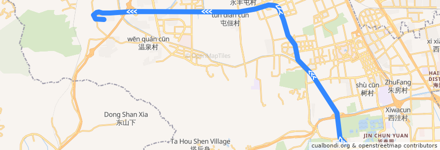 Mapa del recorrido 北京地铁16号线 de la línea  en 北京市.