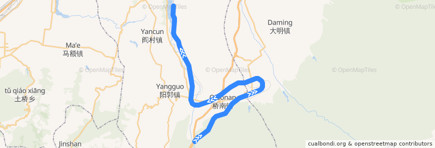 Mapa del recorrido 宁西铁路二线 de la línea  en 临渭区.