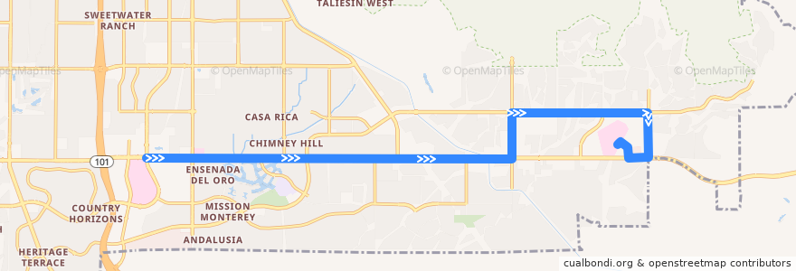 Mapa del recorrido bus 80 EB Mayo Clinic Loop de la línea  en Scottsdale.