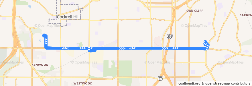 Mapa del recorrido DART 445 Mountain View College-Illinois Station de la línea  en Dallas.