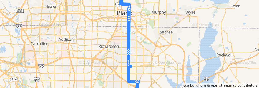 Mapa del recorrido DART 410 Parker Road Station/South Garland Transit Center de la línea  en تكساس.
