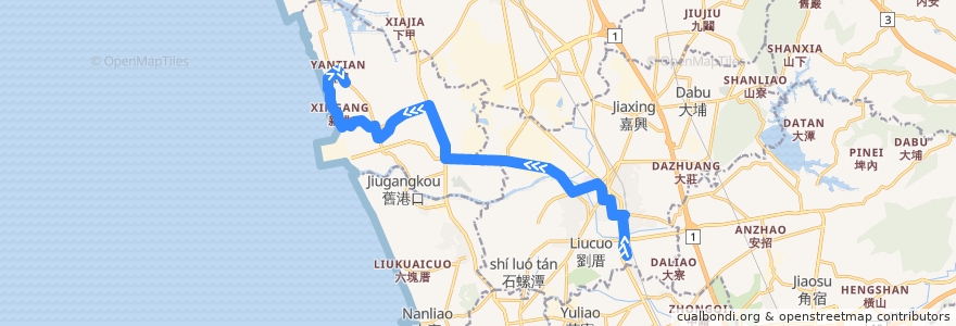 Mapa del recorrido 紅79(往程) de la línea  en Kaohsiung.