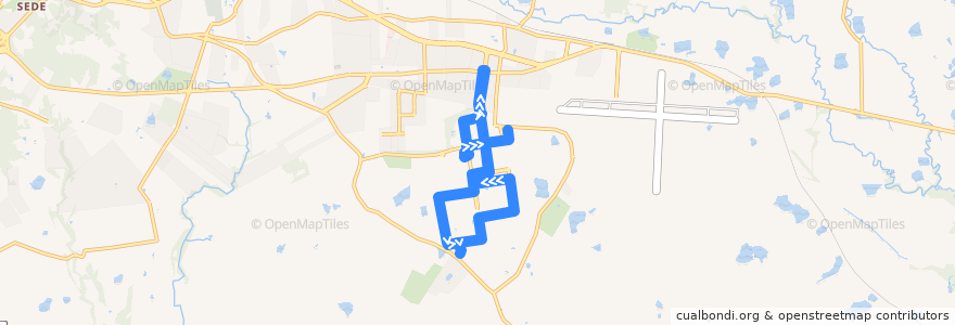 Mapa del recorrido Circular UFSM de la línea  en Santa Maria.