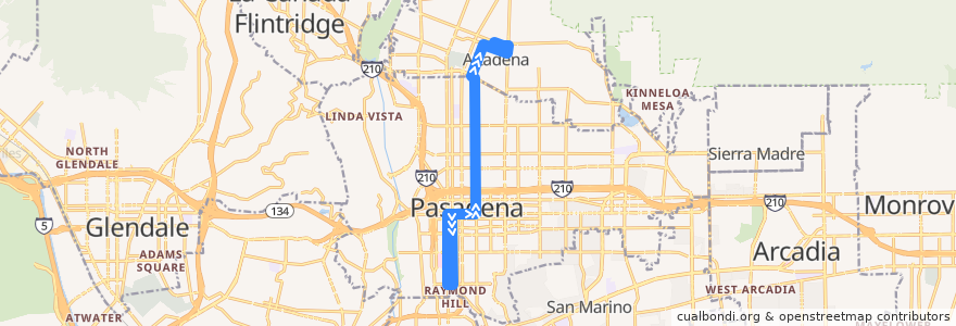 Mapa del recorrido Metro 687 de la línea  en مقاطعة لوس أنجلس.