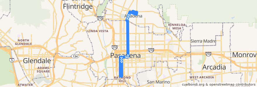 Mapa del recorrido Metro 687 de la línea  en Los Angeles County.