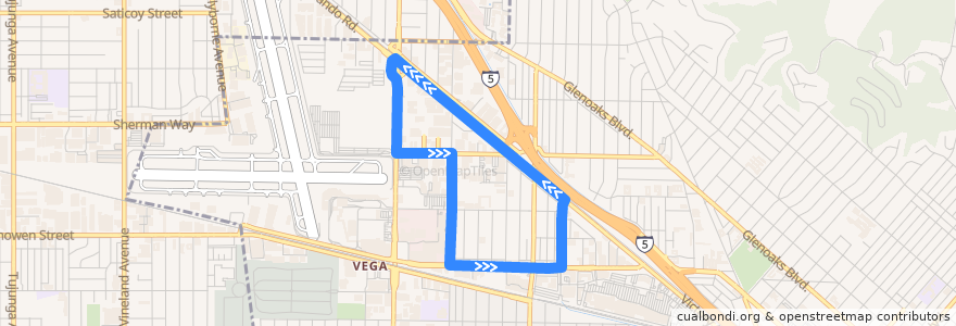 Mapa del recorrido Burbank Bus Golden State Circulator de la línea  en Burbank.