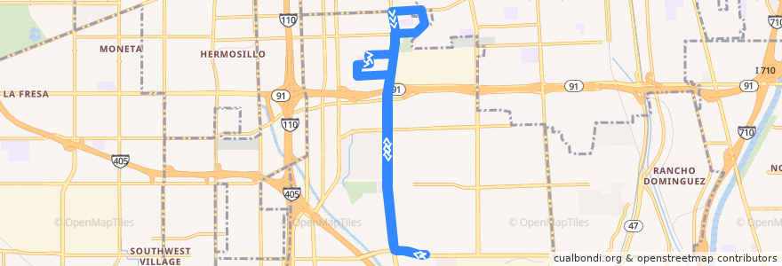 Mapa del recorrido Carson Circuit H Hemingway Park de la línea  en Carson.