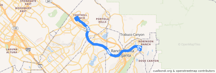 Mapa del recorrido OC Bus 82 de la línea  en Orange County.