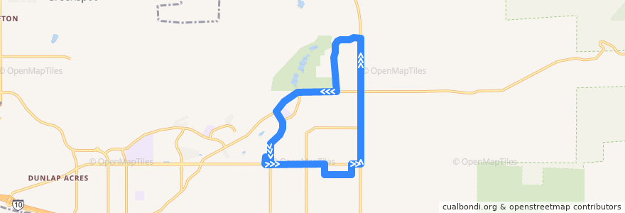 Mapa del recorrido Omnitrans 310 OmniGo Yucaipa de la línea  en Yucaipa.