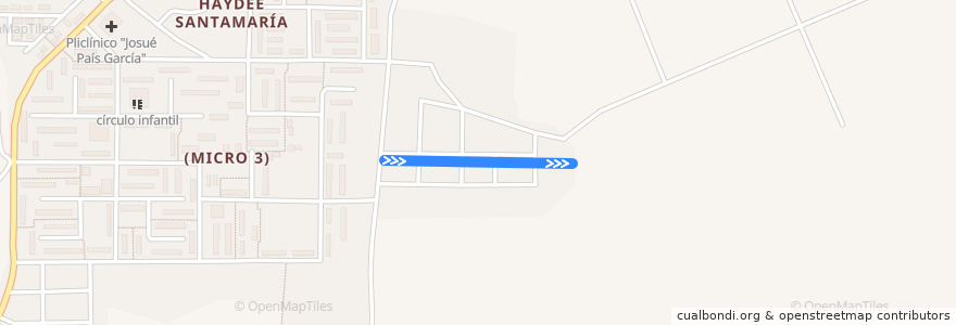 Mapa del recorrido Ruta 30. Dist. Abel Santamaria->Parque Abel Santamaria de la línea  en Ciudad de Santiago de Cuba.