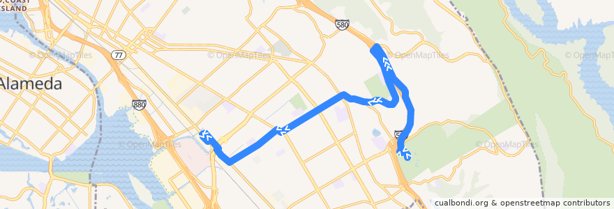 Mapa del recorrido AC Transit 46: Oakland Zoo => Coliseum BART de la línea  en Oakland.