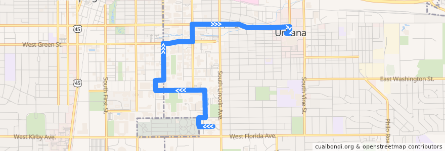 Mapa del recorrido MTD 13N Silver Weekday - Daytime de la línea  en Urbana.