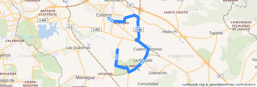 Mapa del recorrido Ruta C1 Cotorro - Palo Jorobado - Cuatro Caminos de la línea  en Cotorro.