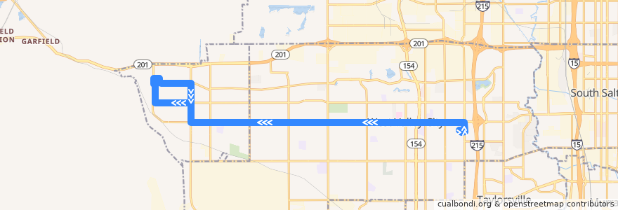 Mapa del recorrido UTA Route 35 3500 South (to West Valley Central Station) de la línea  en Salt Lake County.
