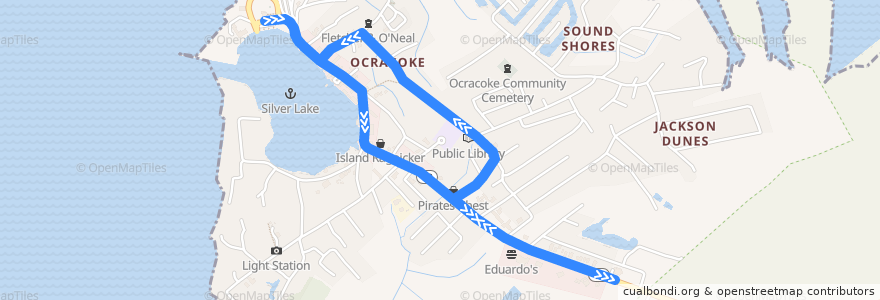 Mapa del recorrido Ocracoke Tram de la línea  en Ocracoke.