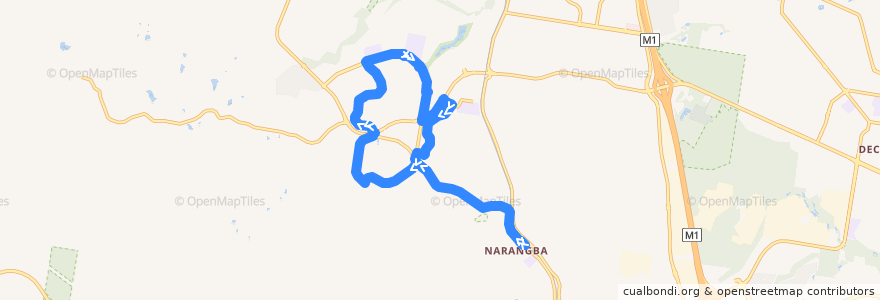 Mapa del recorrido Narangba Loop de la línea  en City of Moreton Bay.