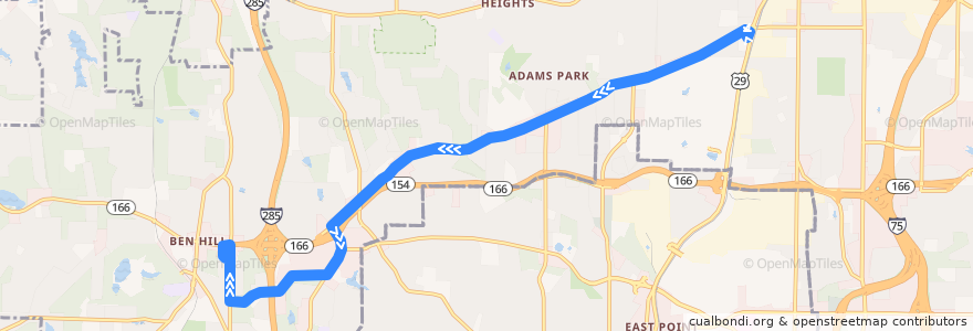 Mapa del recorrido MARTA 83 Campbellton Road/Greenbriar de la línea  en Atlanta.