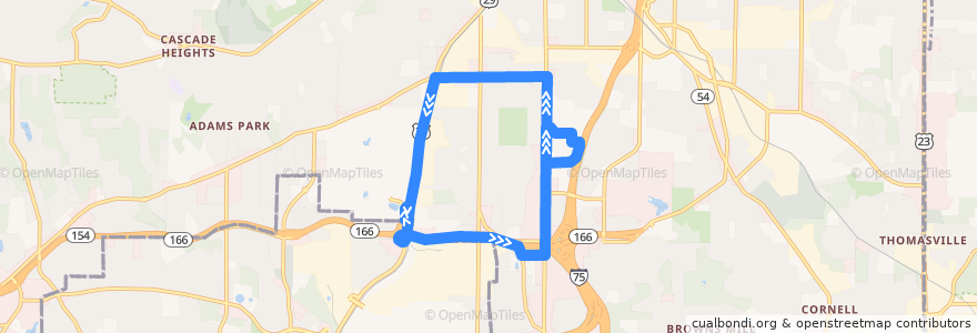 Mapa del recorrido MARTA 295 Metropolitan Campus Express de la línea  en Фултон.