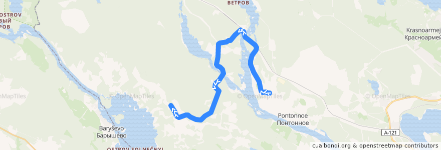 Mapa del recorrido Автобус № 620: Ромашки - Новая Деревня de la línea  en Ромашкинское сельское поселение.