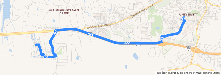 Mapa del recorrido Orange Line to Links de la línea  en Lafayette County.