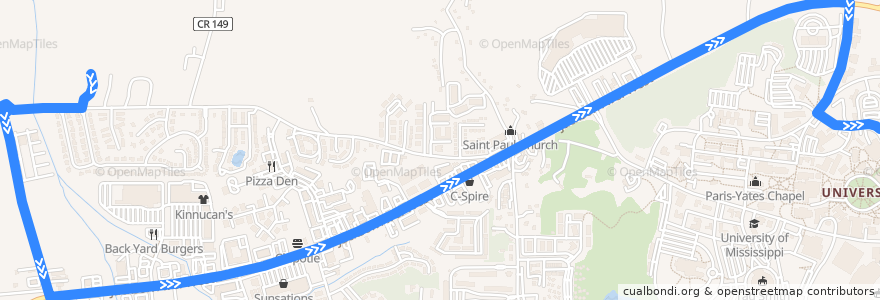 Mapa del recorrido Yellow Line to Student Union de la línea  en Oxford.