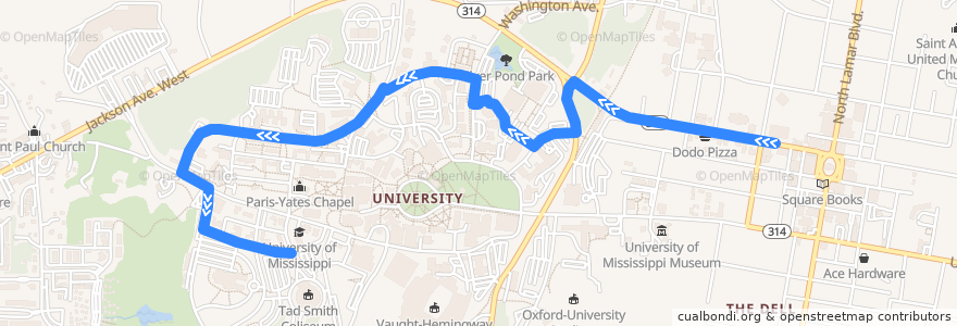 Mapa del recorrido Safe Ride to Beta Theta de la línea  en Oxford.