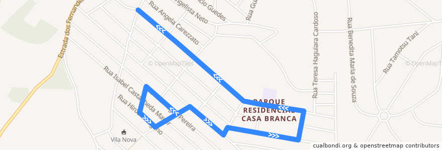 Mapa del recorrido Casa Branca - Estação de la línea  en Suzano.