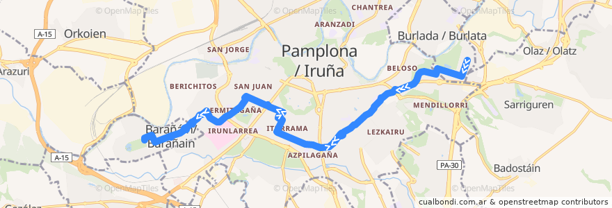 Mapa del recorrido TUC L19 de la línea  en Metropolialdea / Área Metropolitana.