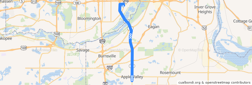 Mapa del recorrido Metro Transit 903 Red Line (northbound) de la línea  en Minnesota.