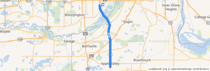 Mapa del recorrido Metro Transit 903 Red Line (southbound) de la línea  en Minnesota.