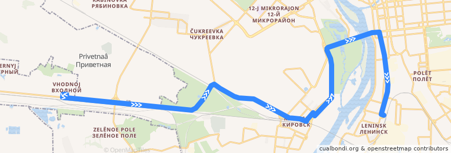 Mapa del recorrido Автобус №125 : пос. Входной - Железнодорожный вокзал de la línea  en городской округ Омск.