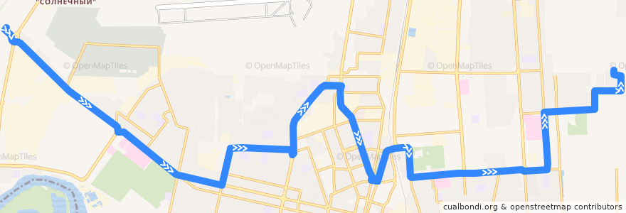 Mapa del recorrido Автобус №4: гипермаркет "Лента" (ул. Западный Обход) => Микрорайон "Губернский" de la línea  en городской округ Краснодар.