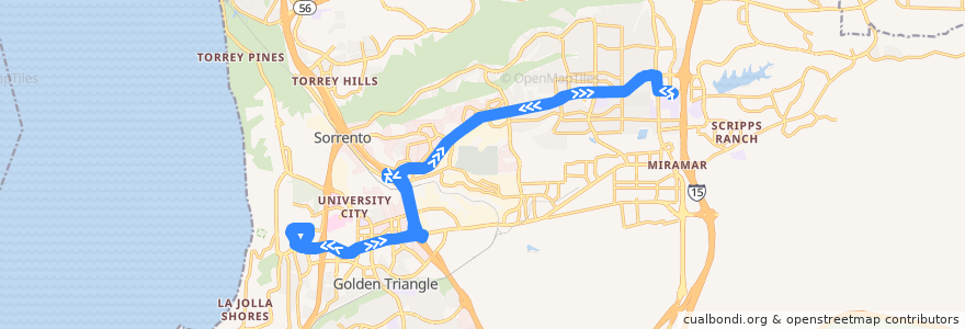 Mapa del recorrido MTS 237 de la línea  en San Diego.