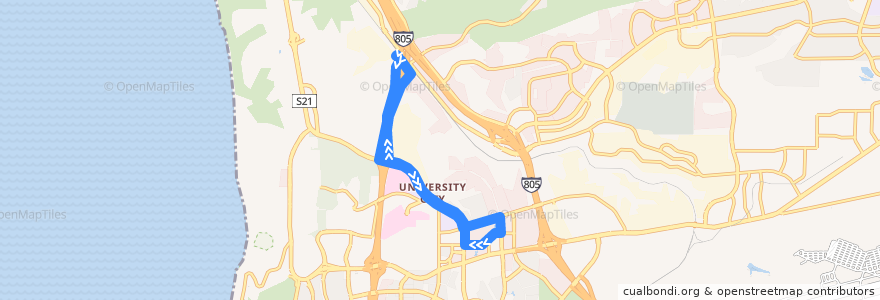 Mapa del recorrido MTS 979 de la línea  en San Diego.