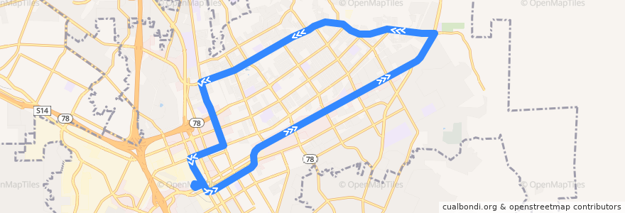 Mapa del recorrido NCTD 355 de la línea  en Escondido.