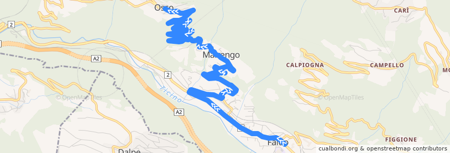 Mapa del recorrido Bus 118: Faido => Osco de la línea  en Faido.