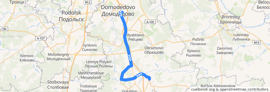 Mapa del recorrido Автобус №58: Станция Домодедово – Барыбино de la línea  en городской округ Домодедово.