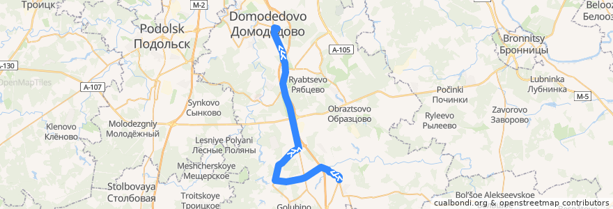 Mapa del recorrido Автобус 58: Станция Барыбино – Станция Домодедово de la línea  en городской округ Домодедово.