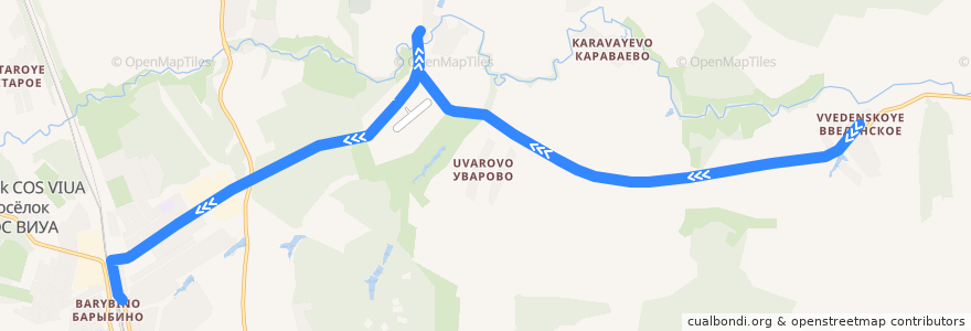 Mapa del recorrido Автобус 41: Введенское - Барыбино de la línea  en городской округ Домодедово.