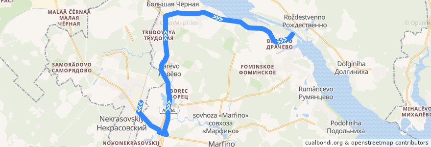 Mapa del recorrido Автобус 73: Станция Катуар - Паромная переправа 12 de la línea  en городской округ Мытищи.