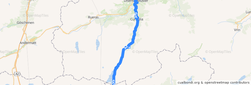 Mapa del recorrido Bus 481: Lukmanier Passhöhe => Disentis/Mustér de la línea  en Medel (Lucmagn).