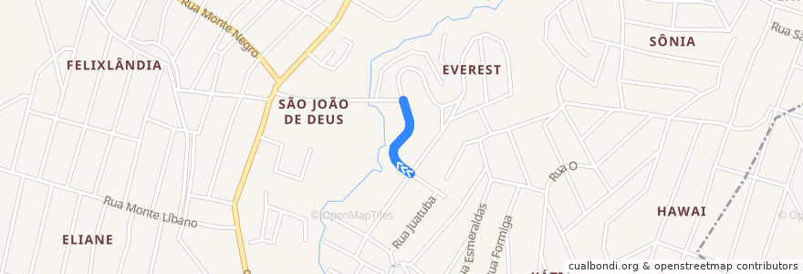 Mapa del recorrido Nova Pampulha - Neves 4102 de la línea  en Ribeirão das Neves.